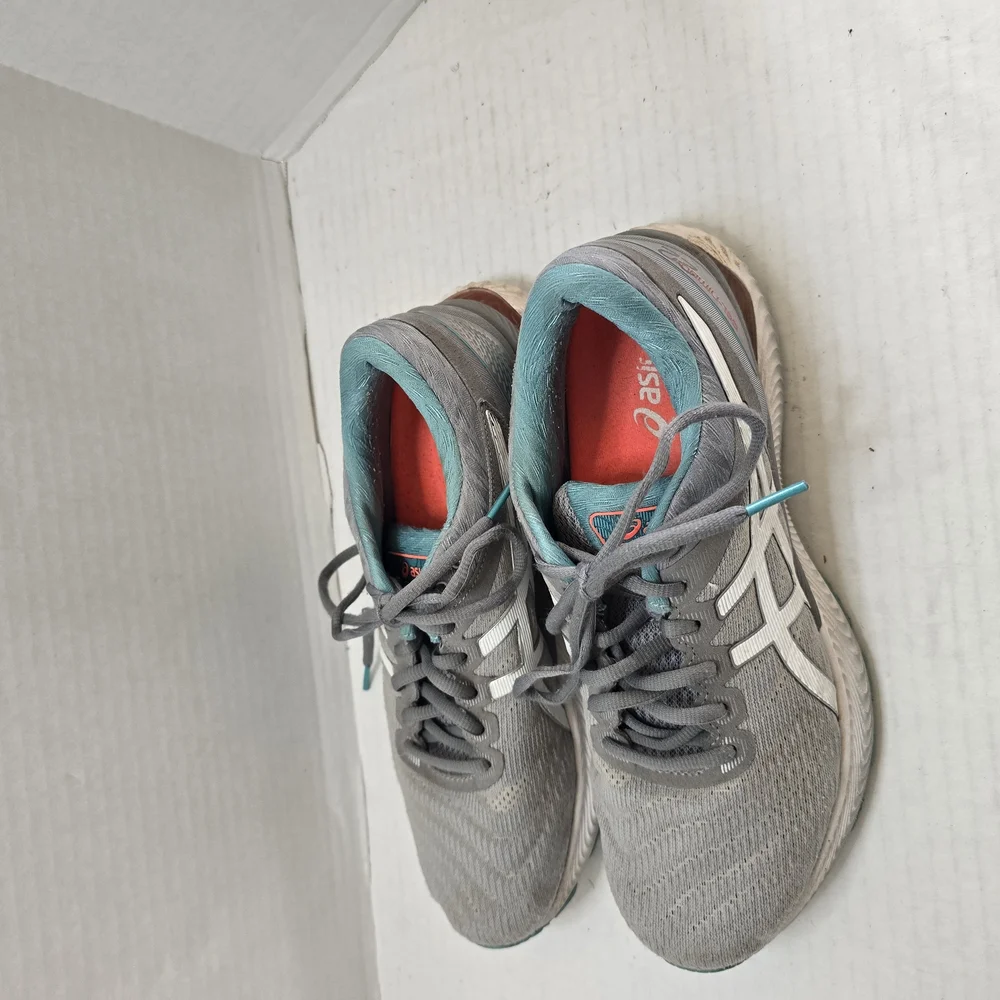 Asics Gray and‎ White Athletic Shoes with Enhanced Support